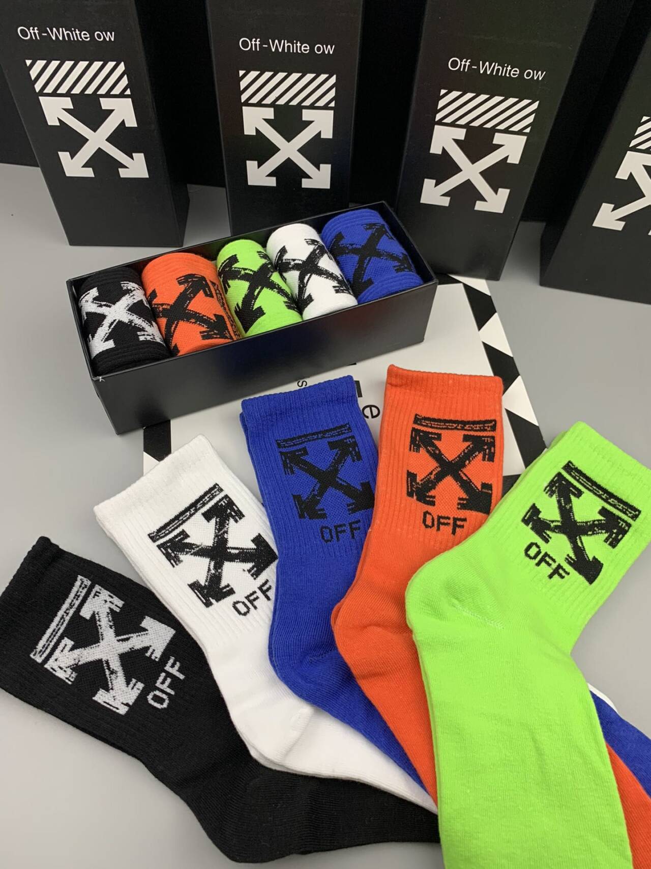 OFF-WHITE  Pure Cotton Mid-Length Socks