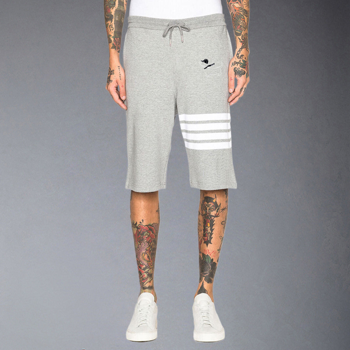 Thom BrowneMen's Sports Shorts - 100% Cotton Made in Japan with 4-Bar Detail