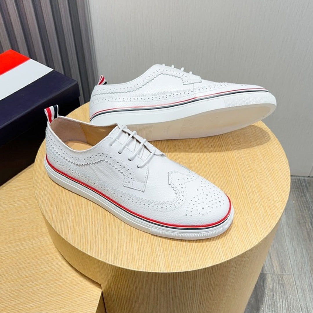 Thom BrownePremium Leather Sneakers with Grosgrain Buckle - Three Color Options