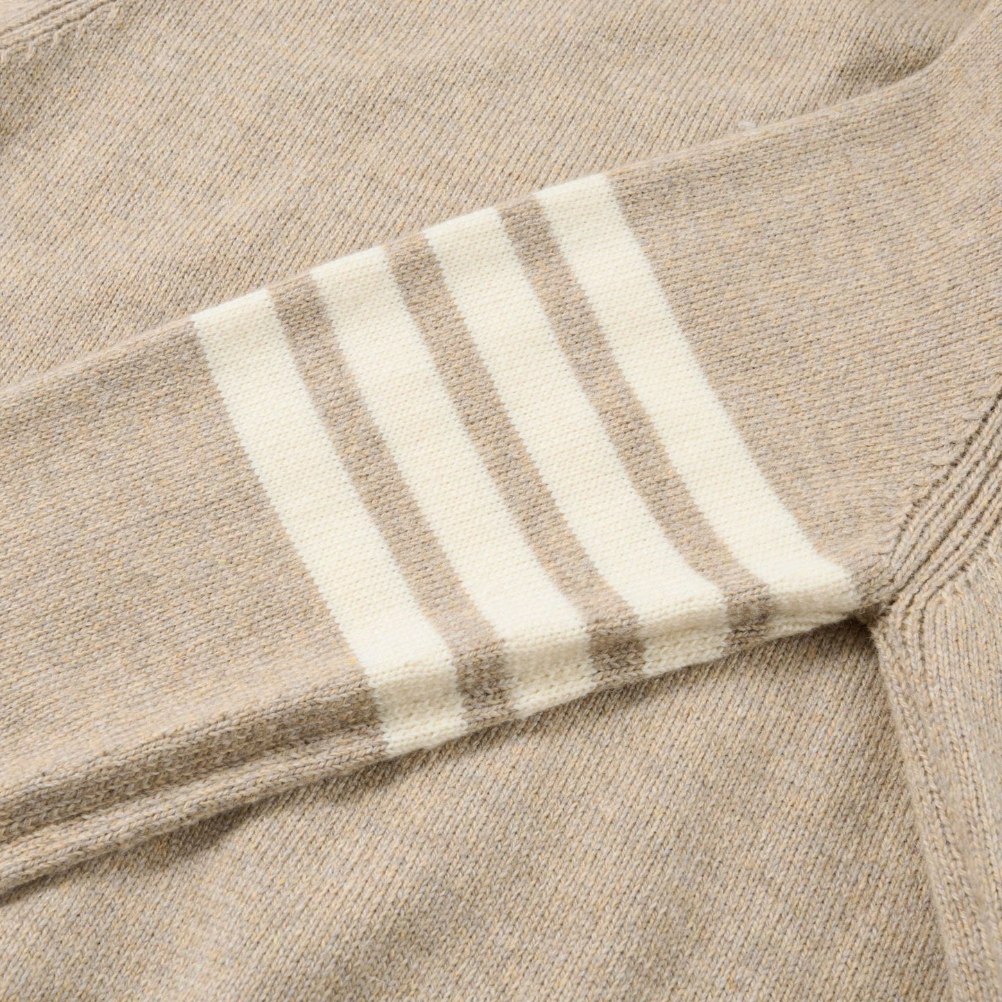 Thom Browne4-Bar Cotton V-Neck Cardigan - Premium Khaki Knit Sweater