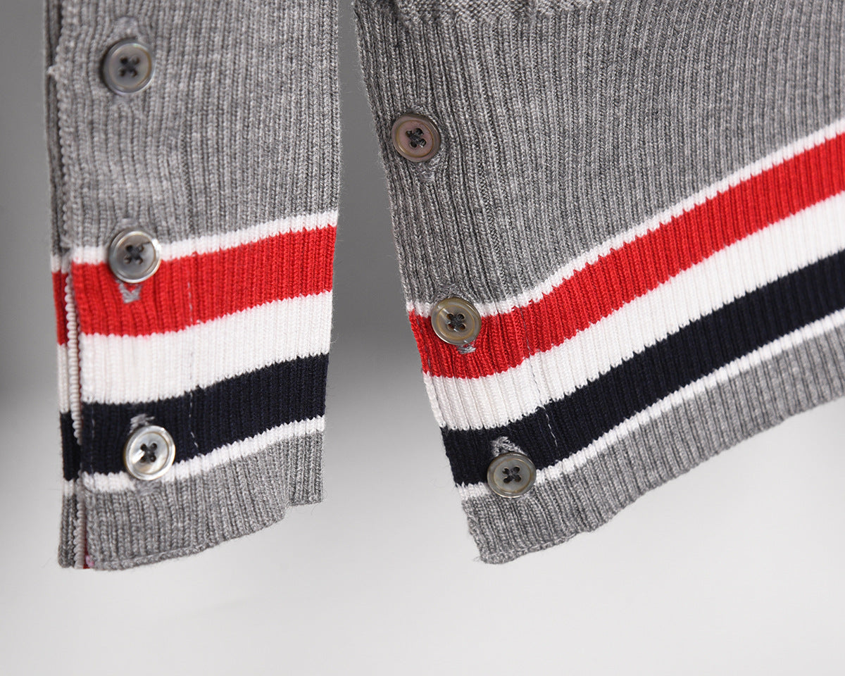 Premium Cotton V-Neck Cardigan - Classic Knit Sweater