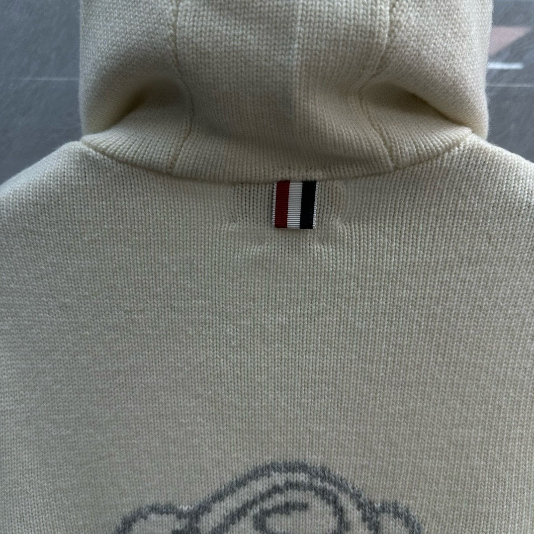 Thom BrownePremium Thick Cotton Wool Hooded Cardigan - Unisex (3 Colors)
