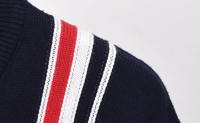 Thom BrowneClassic V-Neck Knitted Cardigan Sweater