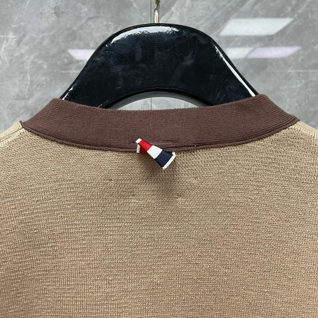 Thom BrowneClassic V-Neck Knitted Cardigan Sweater