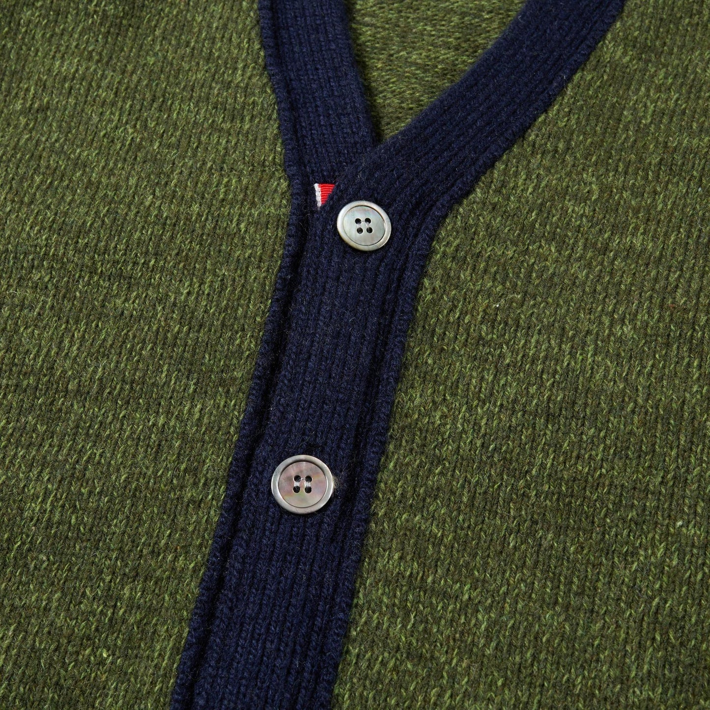 Thom Browne4-Bar Premium Cotton Wool Knitted Cardigan - Military Green