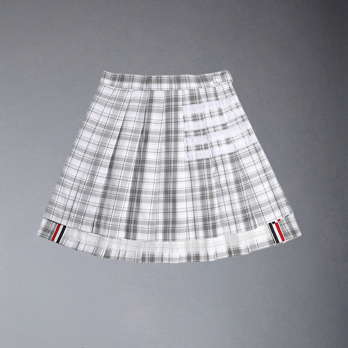 Thom BrowneWomen's 4-Bar Lattice Short Skirt - Adjustable Waist