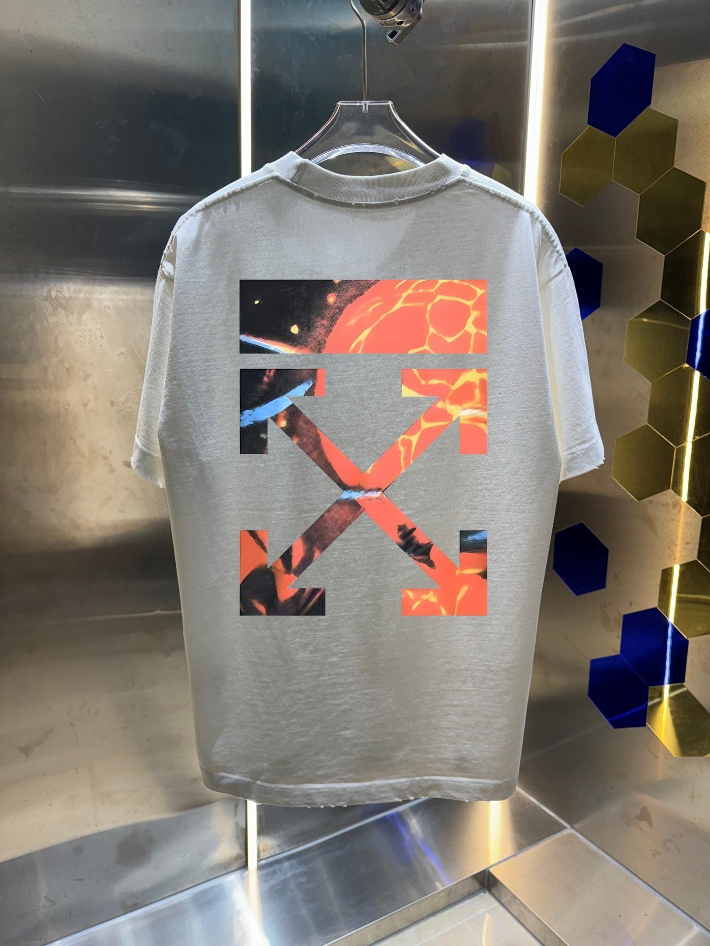 OFF-WHITE  Distressed graphic T-shirt