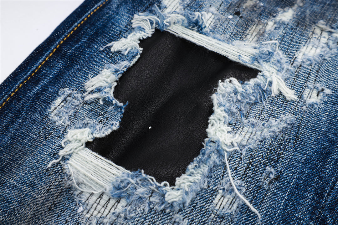 DSQ2 Men's Slim Fit Ripped Jeans – Dark Wash Stretch Denim