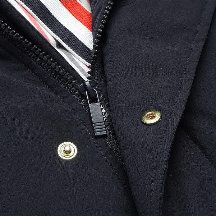 Thom BrownePremium 4-Bar Long Wool Blend Coat - 80% Pure Wool