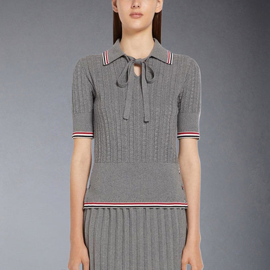 Women stripe POLO shirt