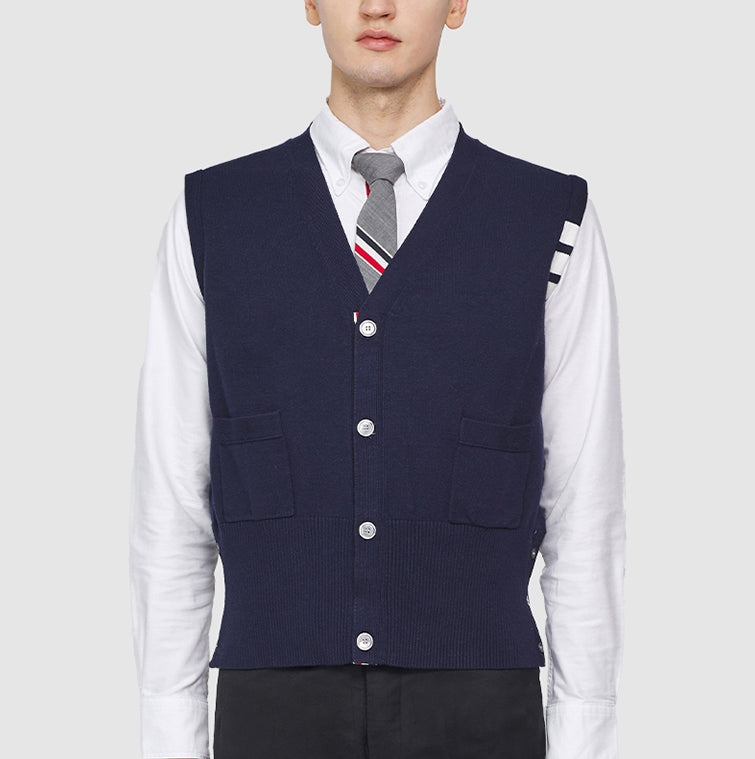 Classic V-Neck Knitted Cardigan Sweater
