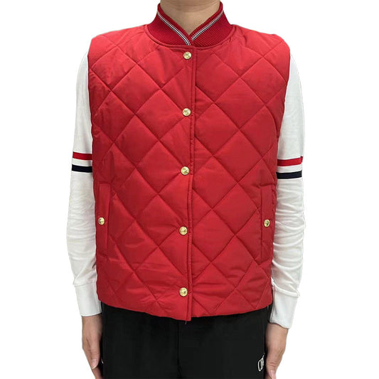 Thom Browne Down Vest | White Duck Down | 4-Bar Sleeve Detail