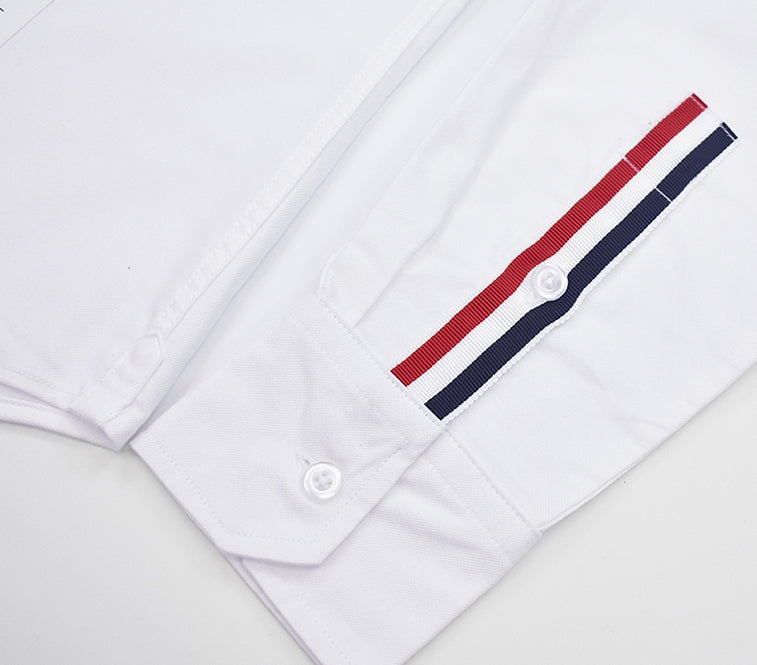 Thom BrowneMen's Oxford Elastic Business Shirt - Premium Cotton Dress Shirt