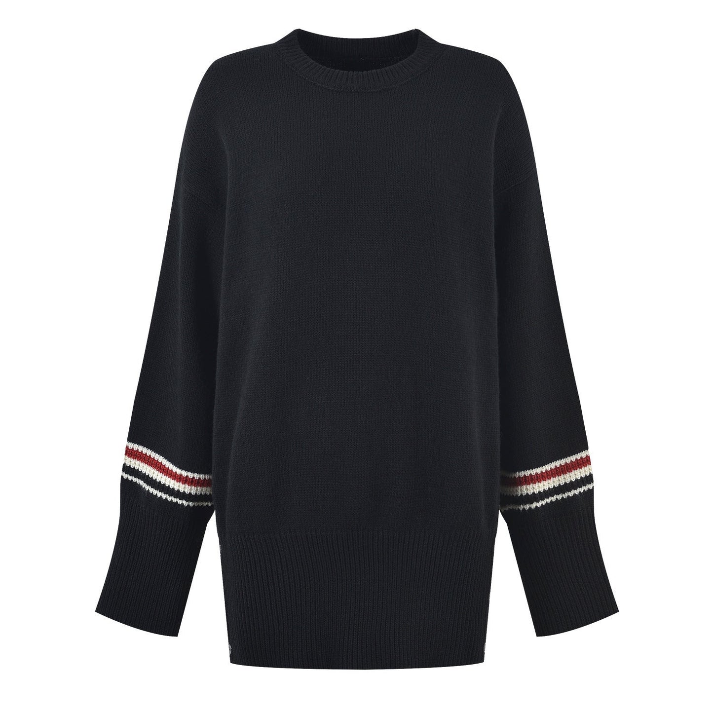 Thom BrowneWomen's Wool Cotton Crew Neck Sweater - Button Front | Japanese Made