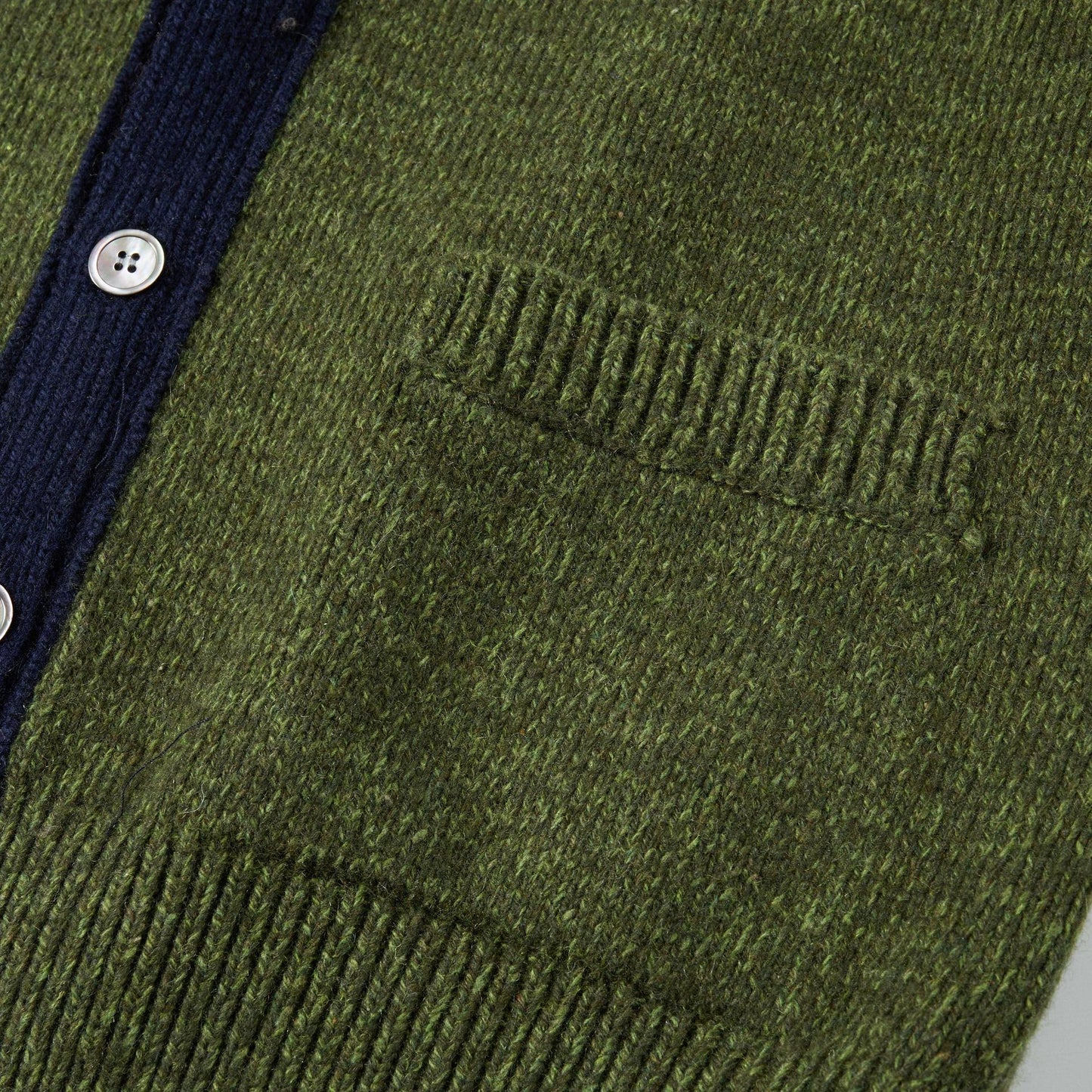 Thom Browne4-Bar Premium Cotton Wool Knitted Cardigan - Military Green
