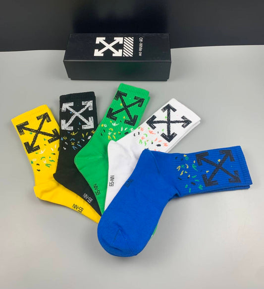 OFF-WHITE  Pure Cotton Mid-Length Socks