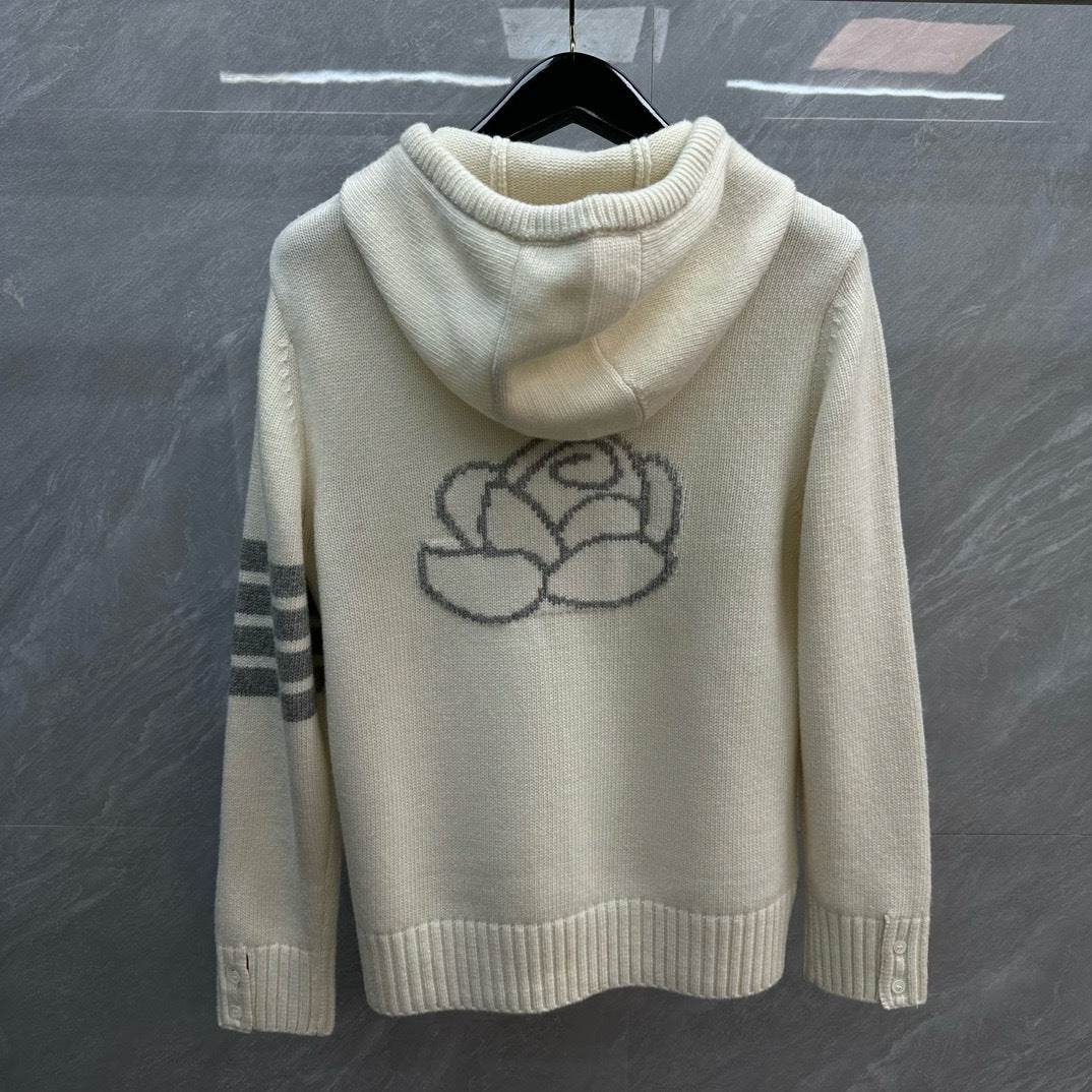 Thom BrownePremium Thick Cotton Wool Hooded Cardigan - Unisex (3 Colors)