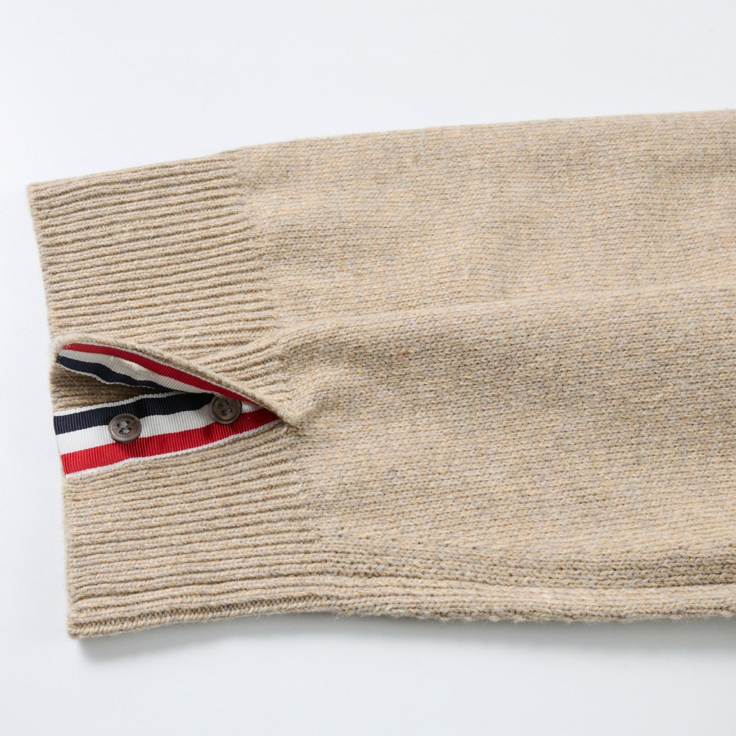 Thom Browne4-Bar Cotton V-Neck Cardigan - Premium Khaki Knit Sweater