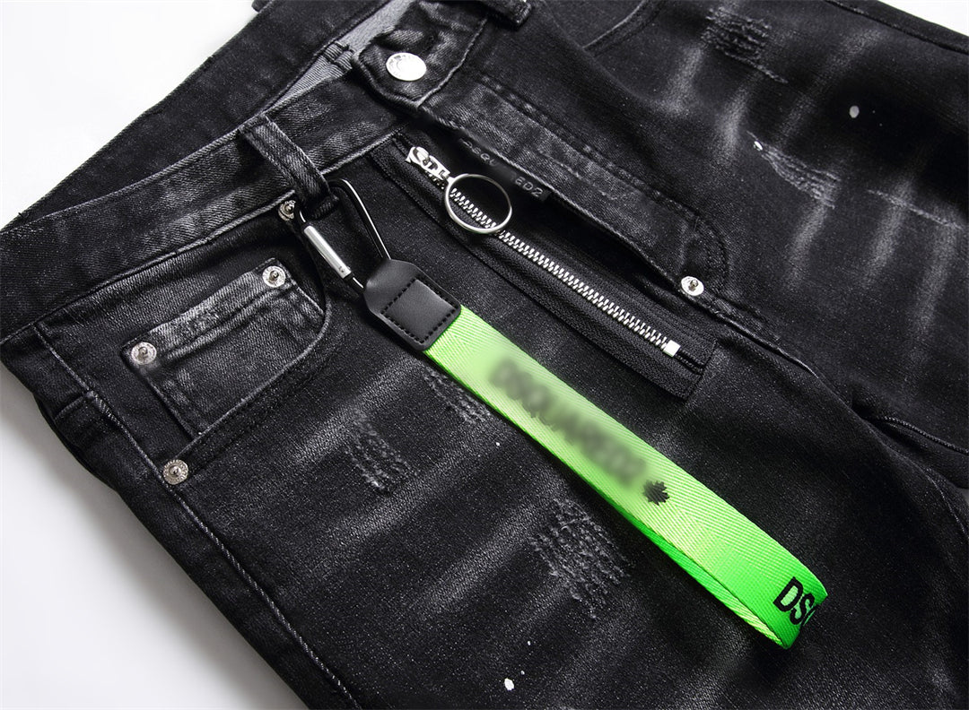 DSQ2 Men's Slim Fit Ripped Black Jeans – Italian Design