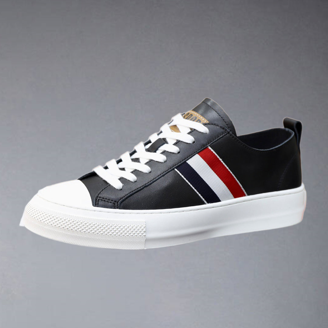 Thom BrowneMen's Classic Leather Sneakers - Premium Cowhide Low-Top Casual Shoes