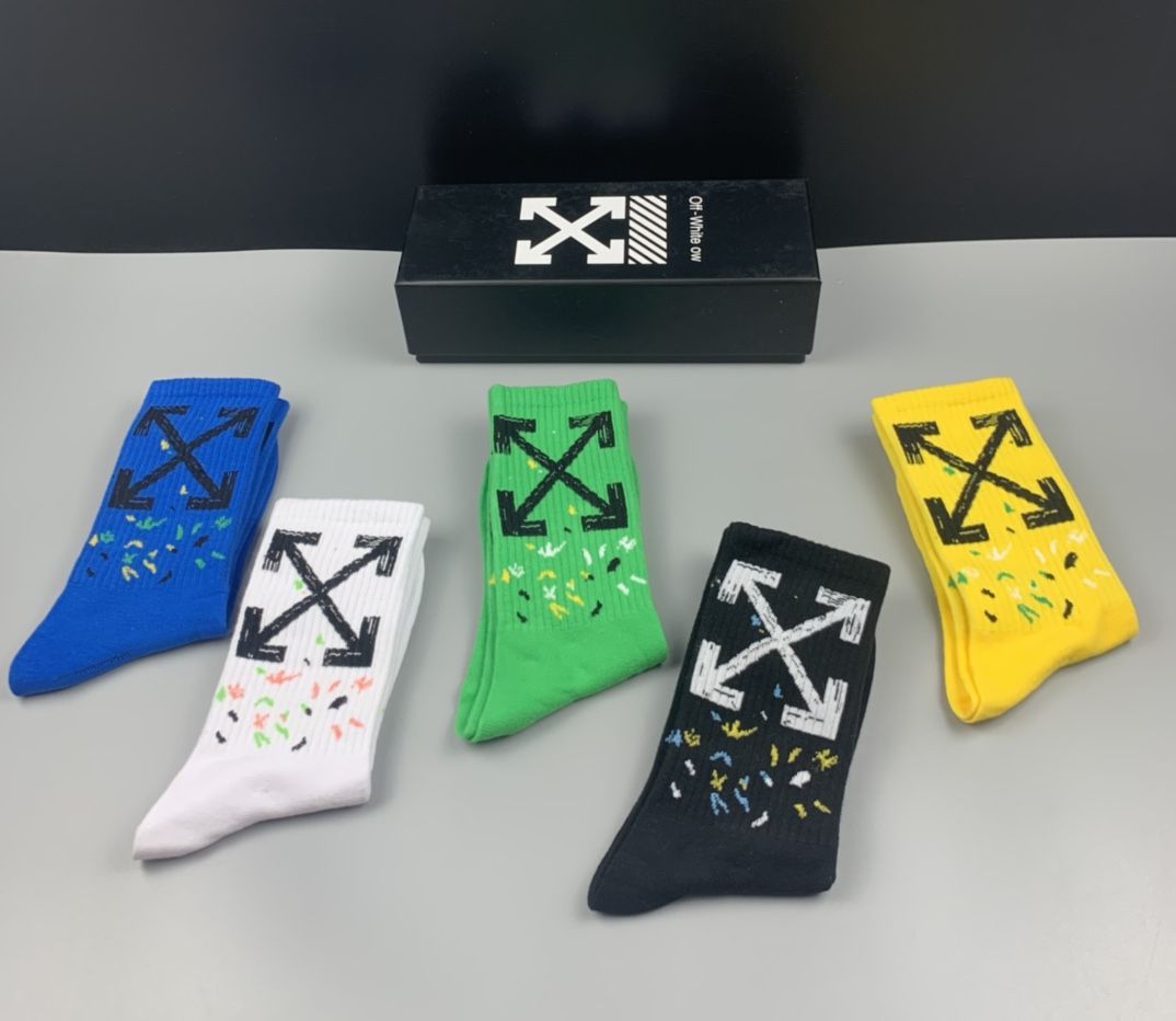 OFF-WHITE  Pure Cotton Mid-Length Socks