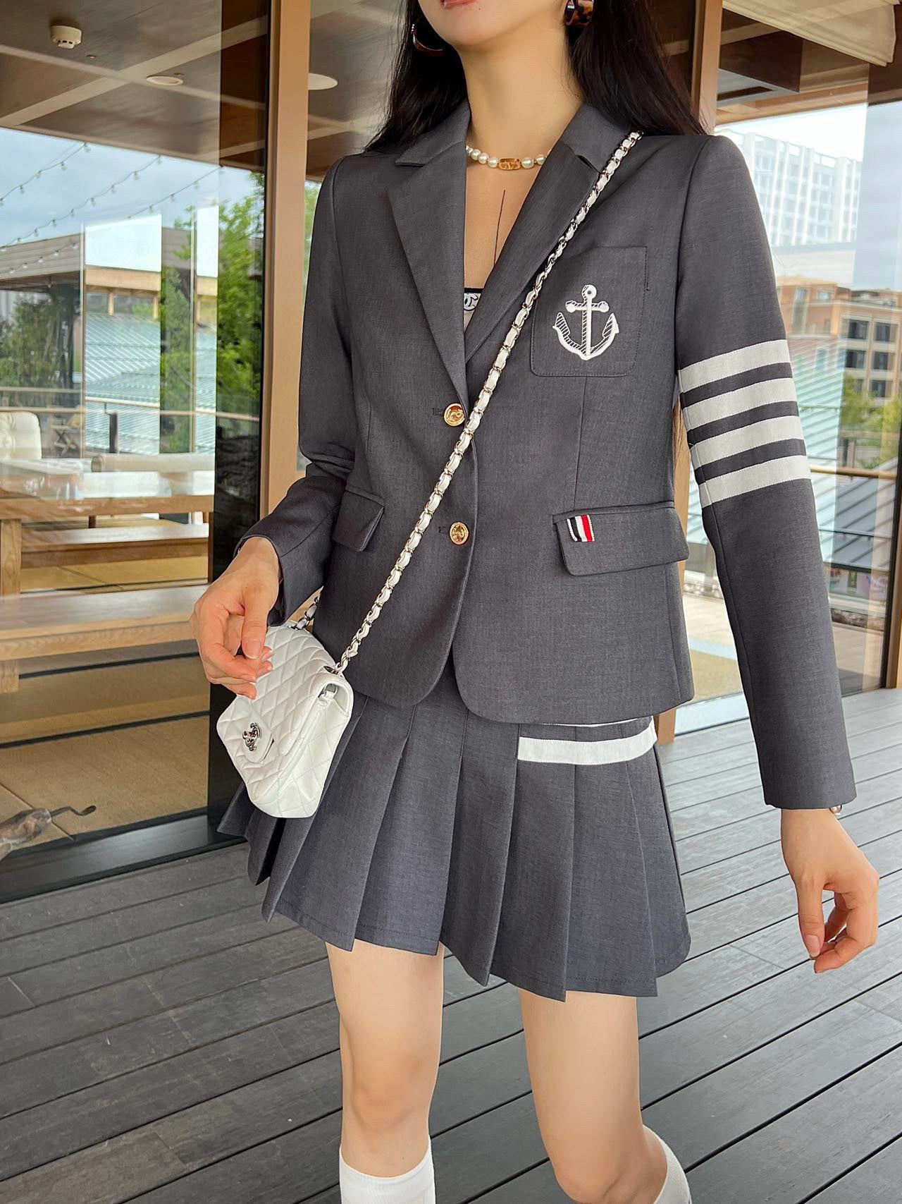 Thom BrowneWomen's Suit Jacket & Skirt Set - Button Front | Japanese Made
