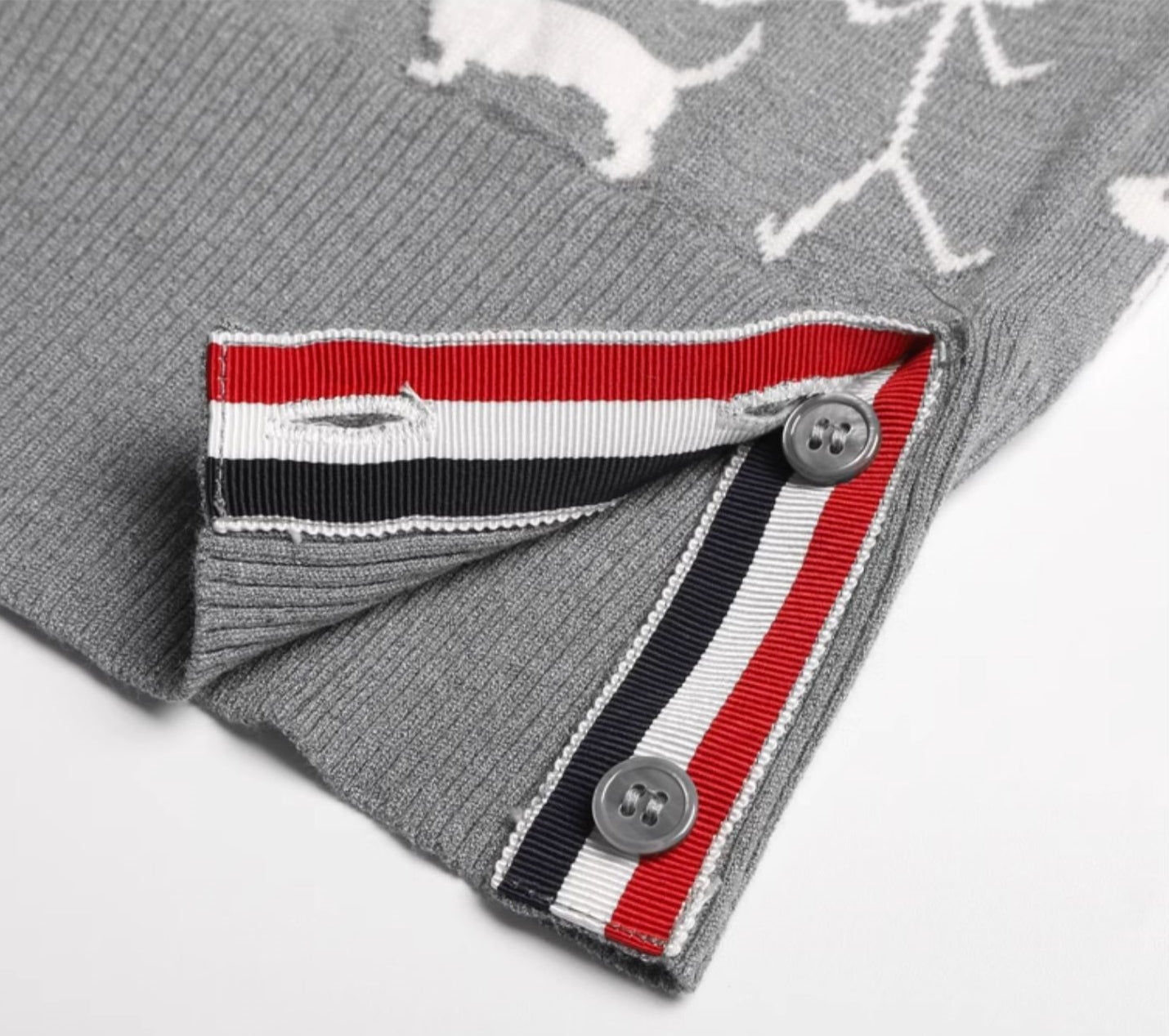Thom BrowneMen's Premium Knit Polo Shirt | 4-Bar Detail | Heritage Grosgrain