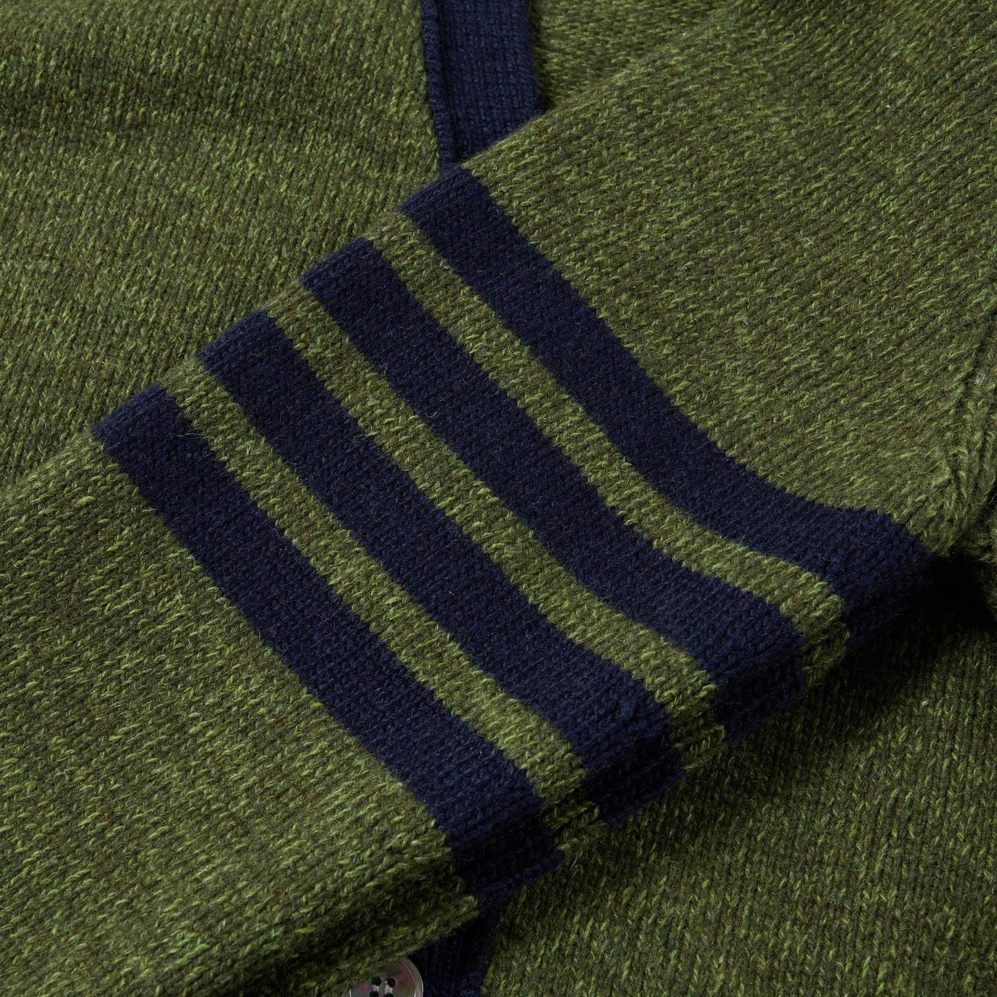 Thom Browne4-Bar Premium Cotton Wool Knitted Cardigan - Military Green