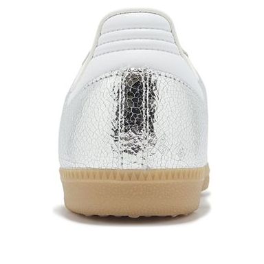 Womens adidas Samba OG Silver Metallic Cracked Leather JR0035 - Image 3