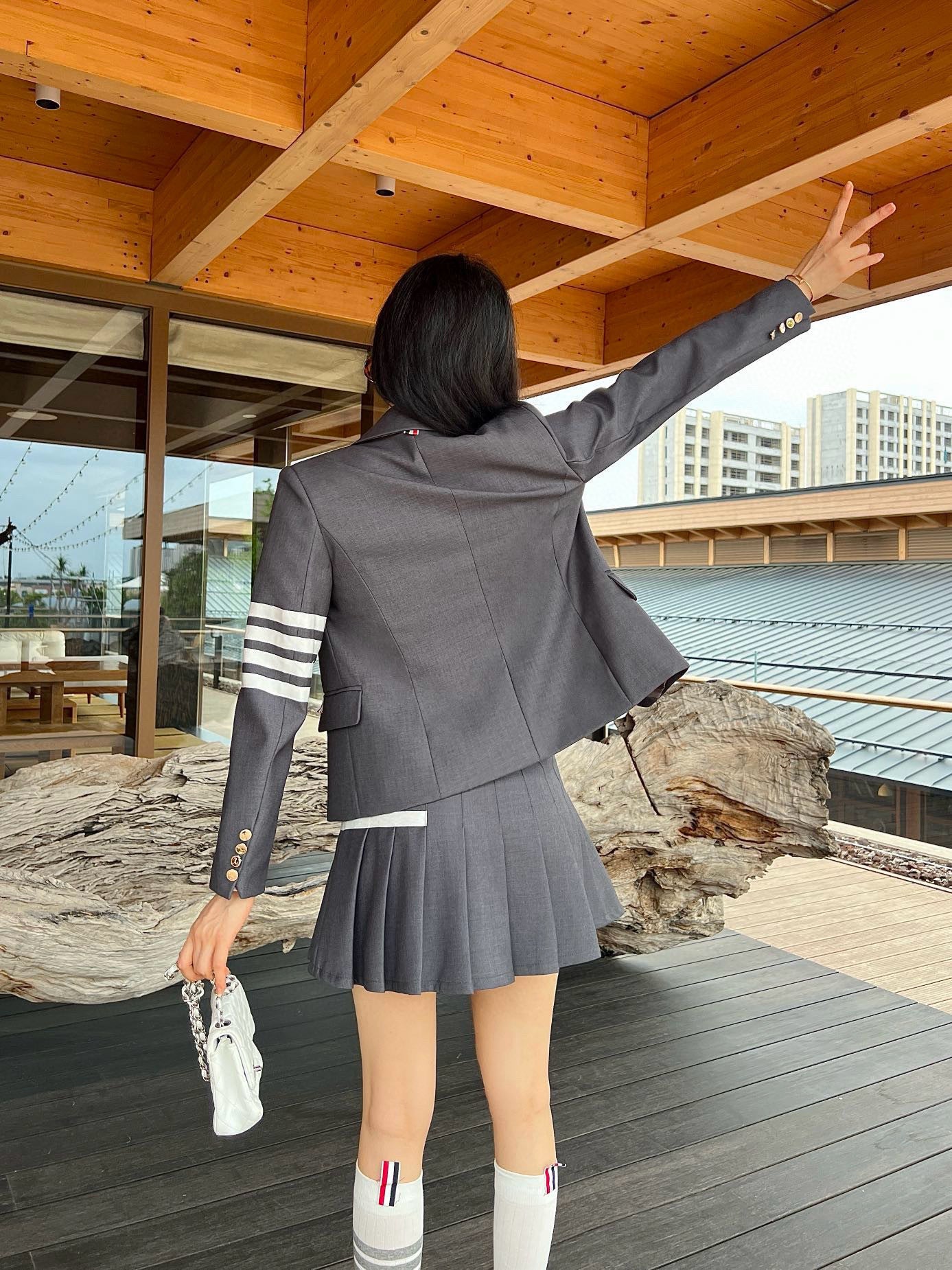 Thom BrowneWomen's Suit Jacket & Skirt Set - Button Front | Japanese Made