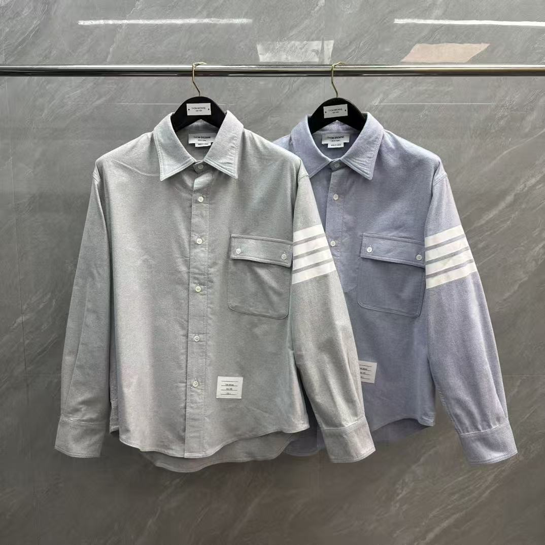 Thom BrowneMen's Casual Oxford Shirt - 100% Cotton Button-Front Shirt