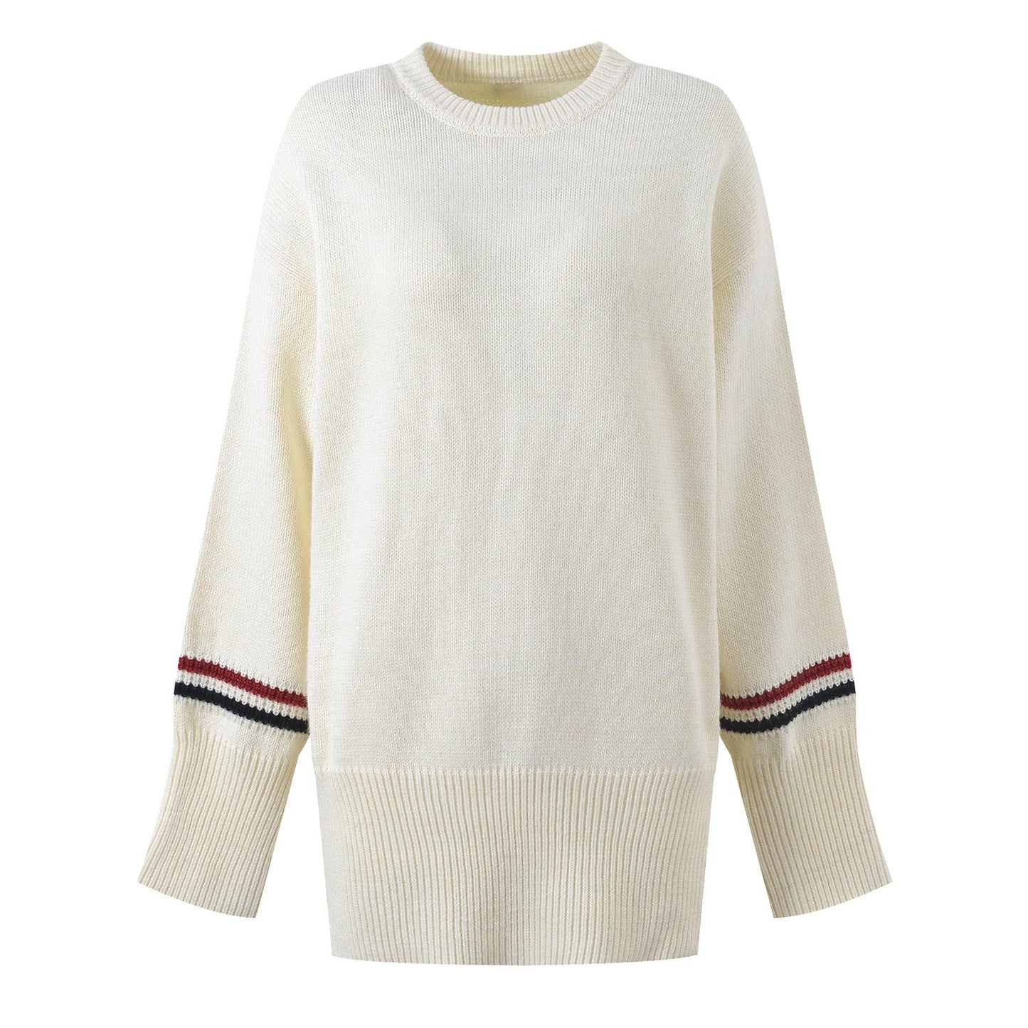 Thom BrowneWomen's Wool Cotton Crew Neck Sweater - Button Front | Japanese Made