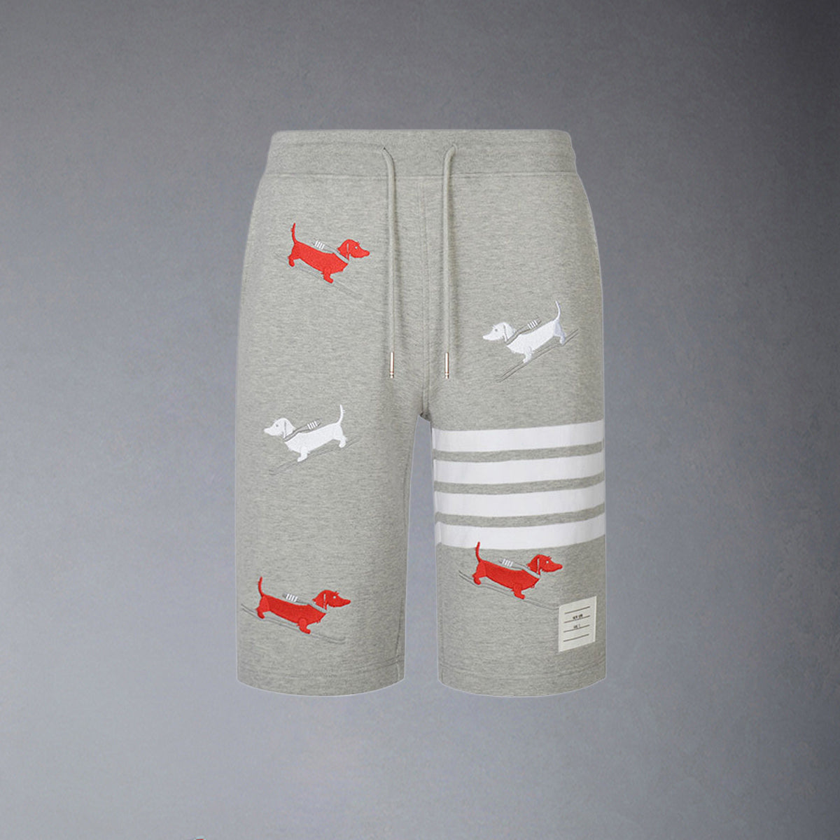 Thom BrowneMen's Embroidery Sports Shorts - 100% Cotton Made in Japan with 4-Bar Detail