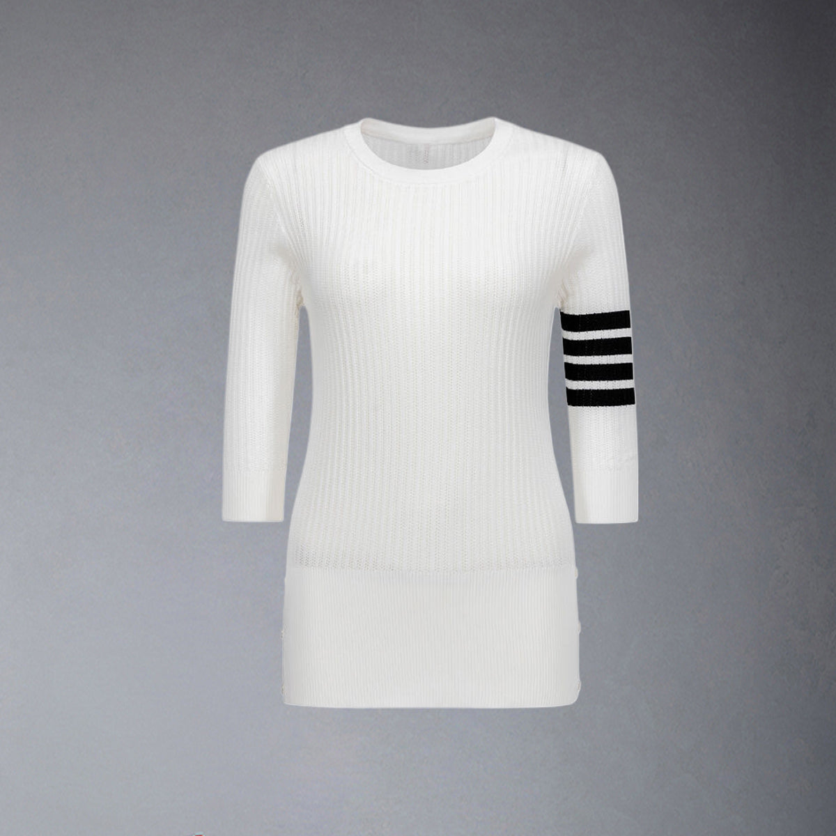 Thom BrowneWomen's Hollow Out T-Shirt - Striped Grosgrain Trim Detail