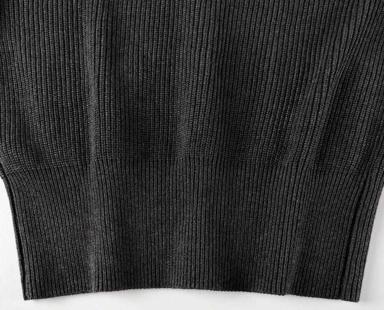 Thom BrownePremium Cotton Wool Knitted Cardigan - Dark Gray (Extended Sizes)
