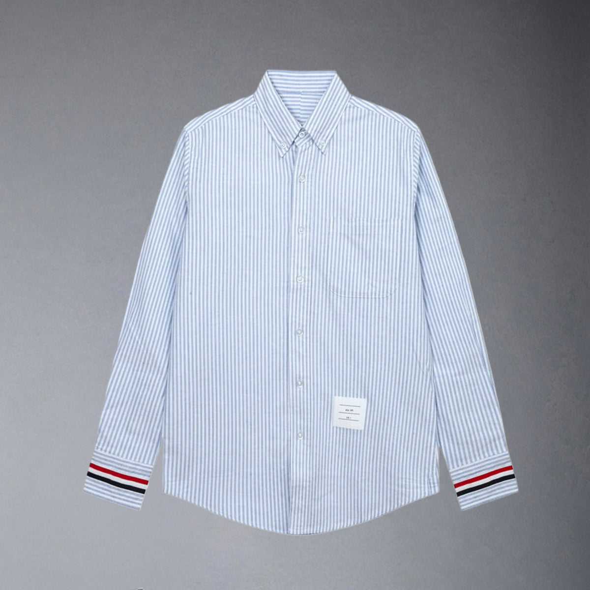 Thom BrownePremium 4-Bar Embroidered Oxford Elastic Shirt