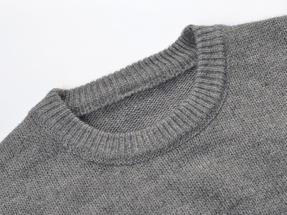 Thom BrowneWomen's Wool Cotton Crew Neck Sweater - Button Front | Japanese Made