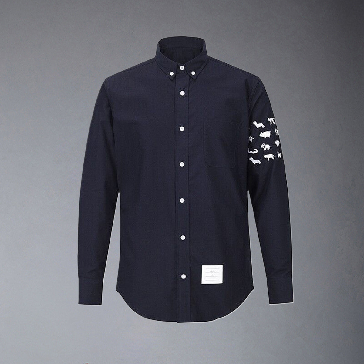Premium 4-Bar Embroidered Oxford Elastic Shirt