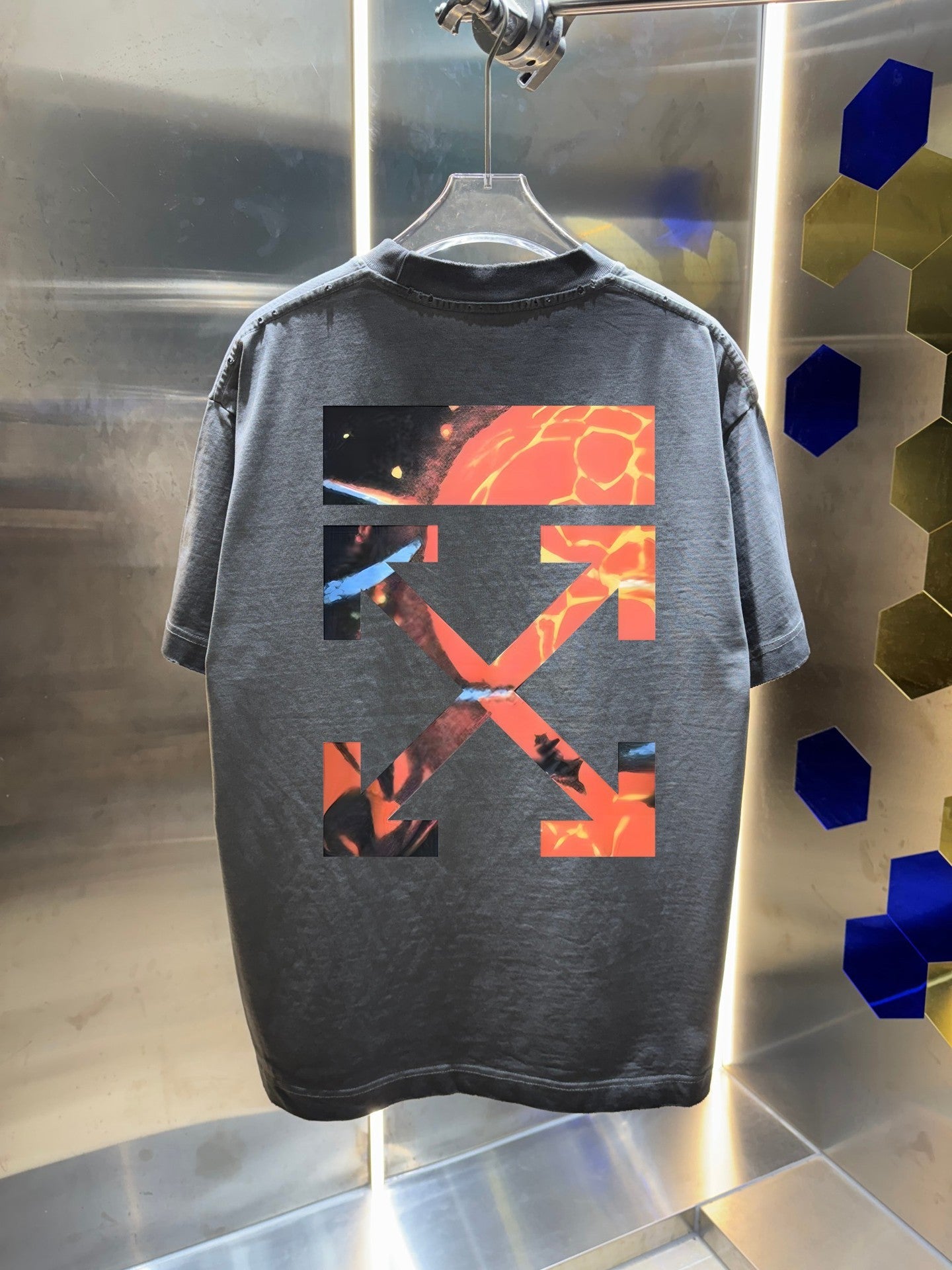 OFF-WHITE  Distressed graphic T-shirt