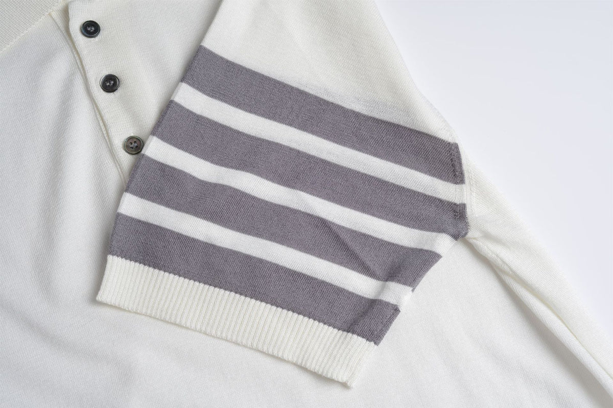 Thom BrowneMen's Nautical Knit Polo Shirt | 4-Bar Detail | Heritage Grosgrain
