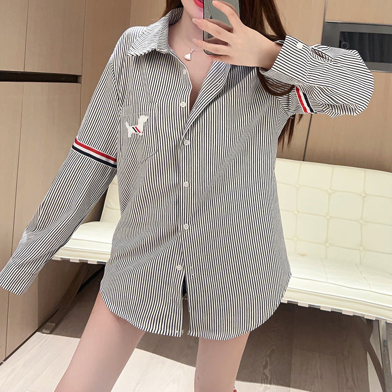 Thom BrowneWomen's Striped Shirt - Premium Cotton Button-Front Blouse