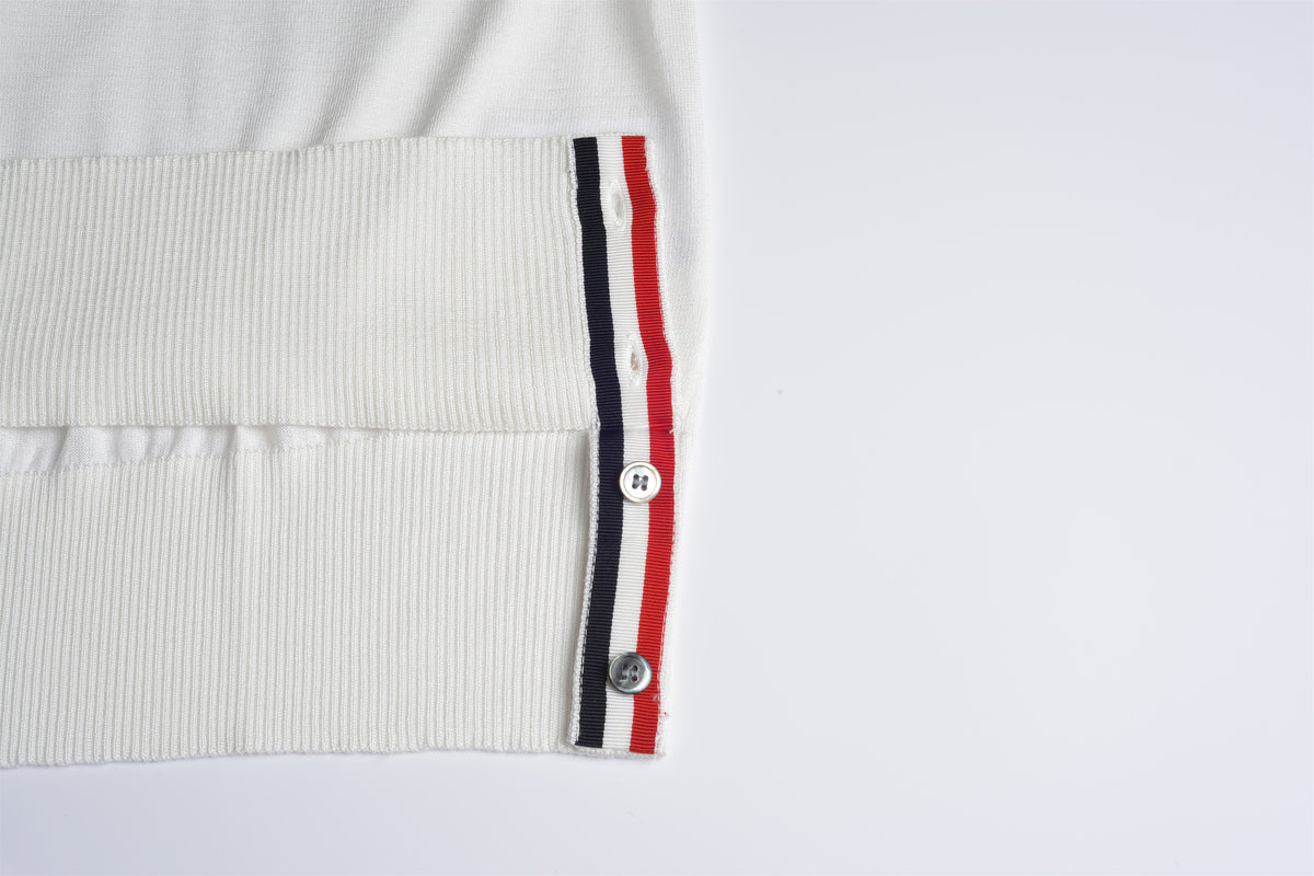 Thom BrowneMen's Nautical Knit Polo Shirt | 4-Bar Detail | Heritage Grosgrain