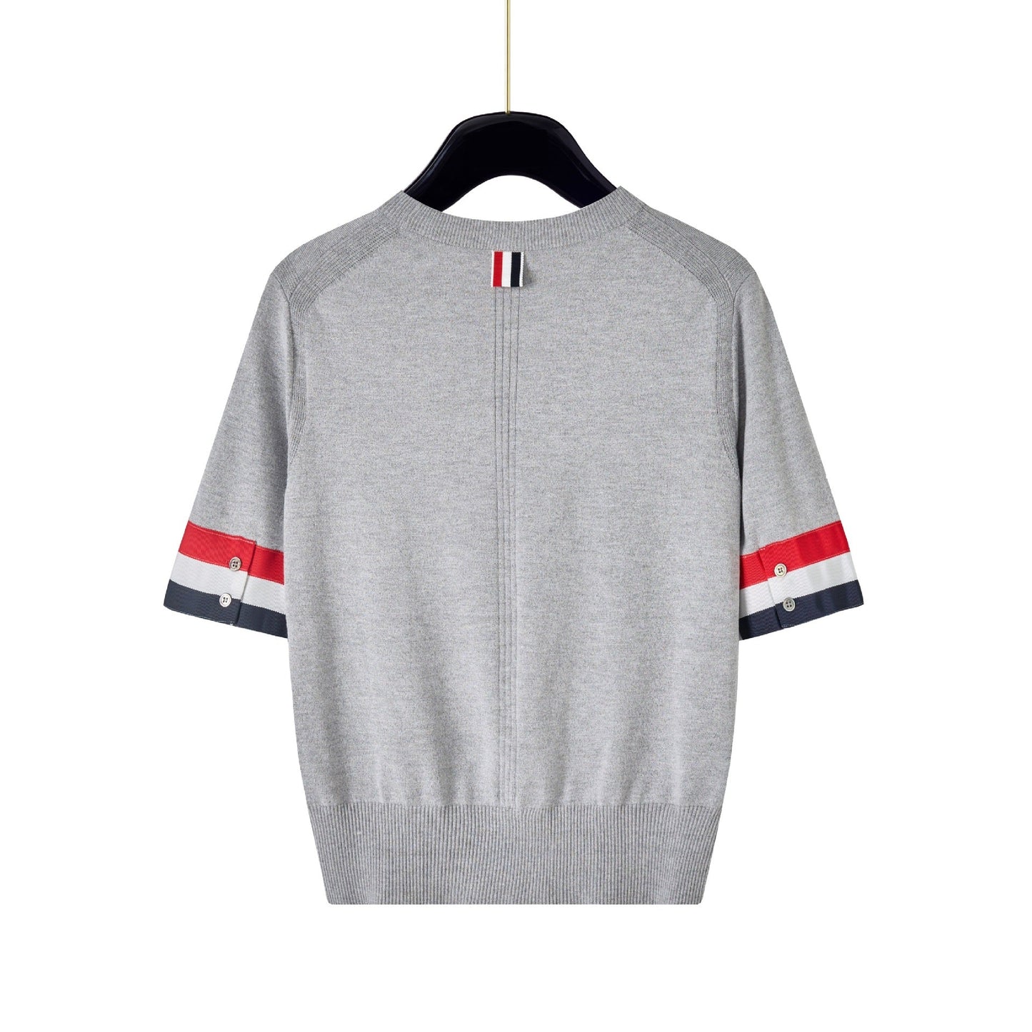 Thom BrowneSoft Knitted Cotton T-Shirt - Classic Button-Front Design