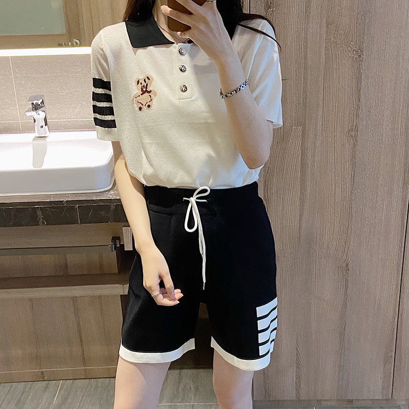 Thom BrowneWomen's Bear Graphic Short Sleeve T-Shirt - Japanese Cotton