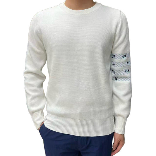 Thom Browne4-Bar Embroidered Cotton V-Neck Cardigan - Premium Sweater (4 Colors)