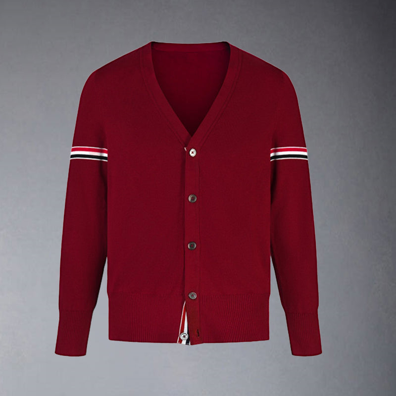 Thom BrowneClassic V-Neck Knitted Cardigan Sweater