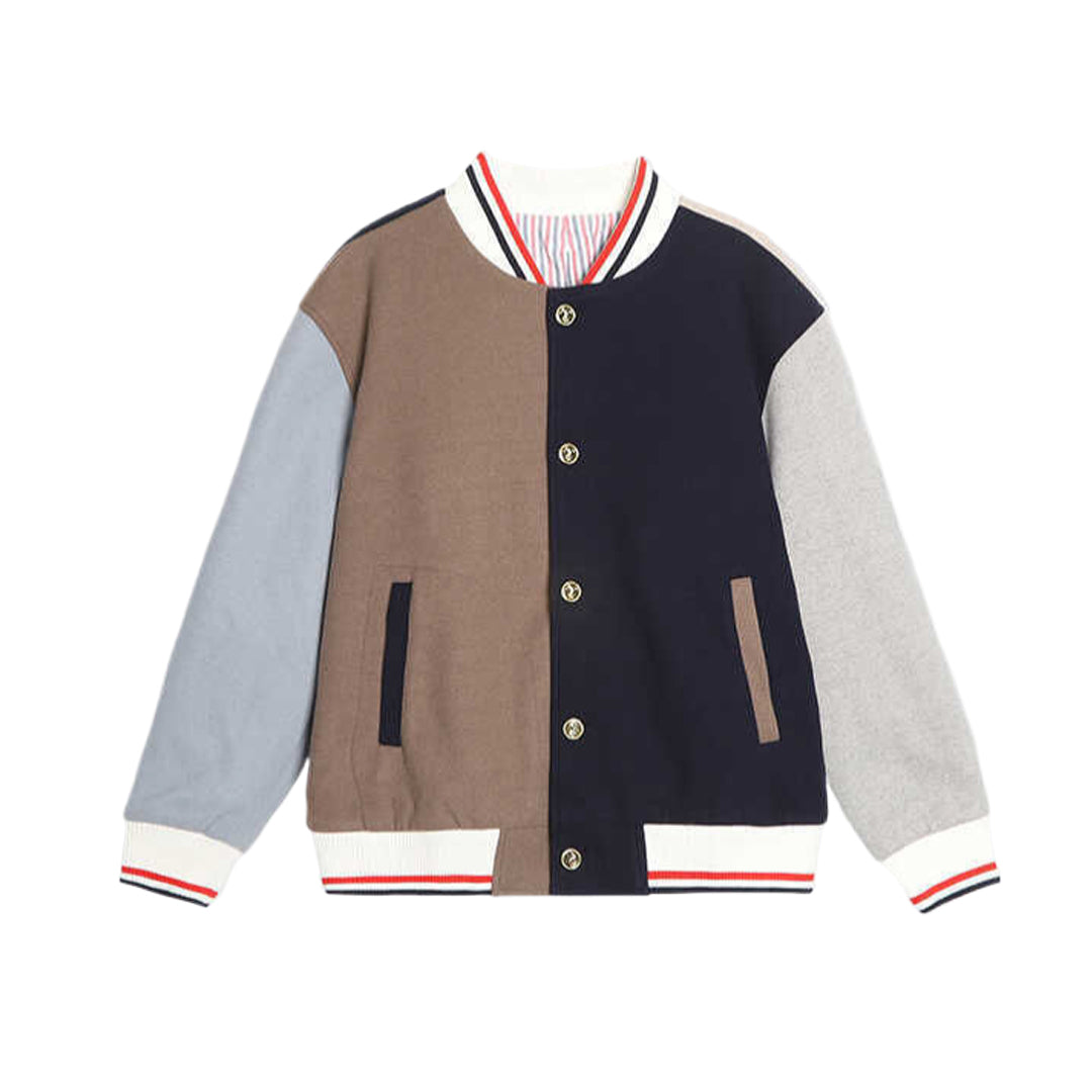 Color Block Jacket with Signature Grosgrain Detail