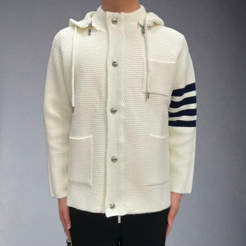 Thom BrowneClassic V-Neck Knitted Cardigan Sweater