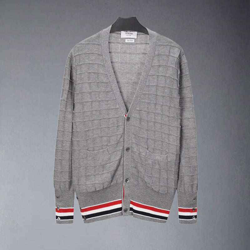 Premium Cotton V-Neck Cardigan - Classic Knit Sweater