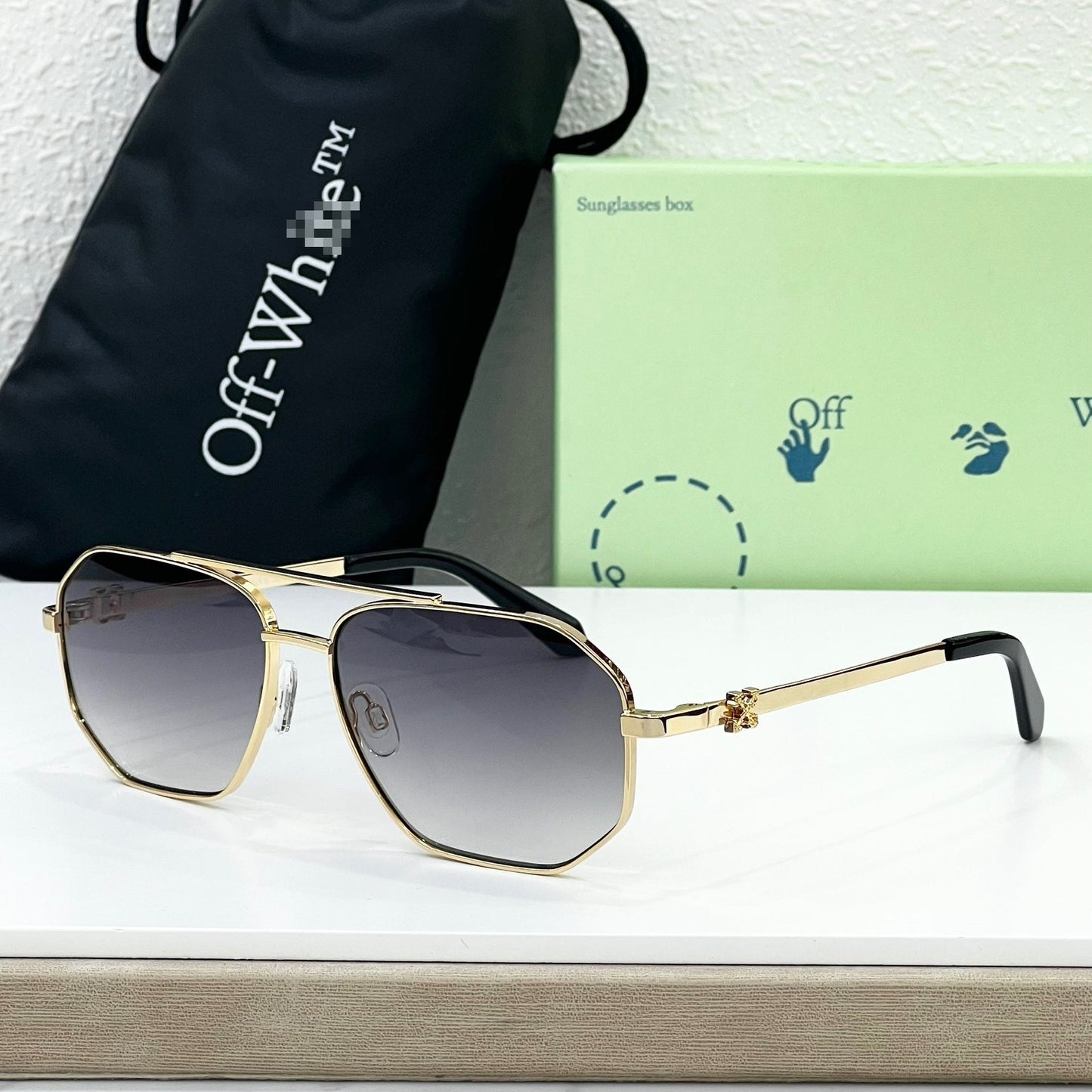 OFF-WHITE Signature Arrow Logo Sunglasses - Oversized Acetate Frame (8 Styles)